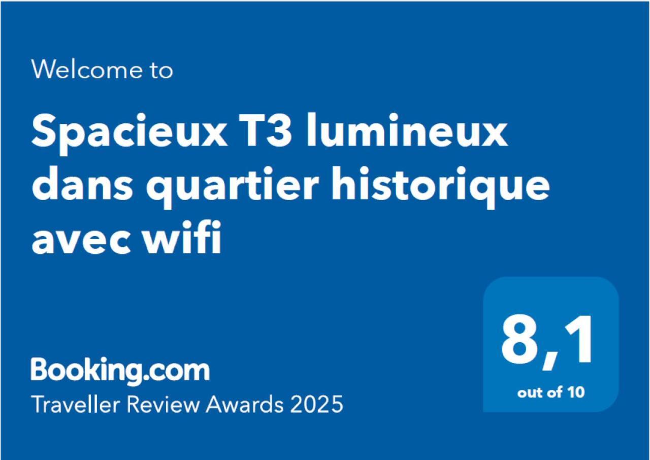 Spacieux T3 Lumineux Dans Quartier Historique Avec Wifi 르동 외부 사진